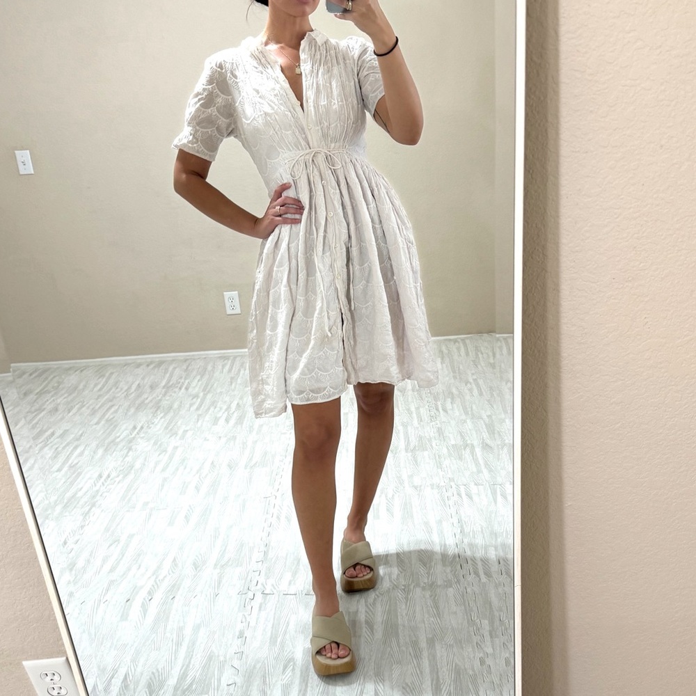 Anthropologie Cream Lace Dress